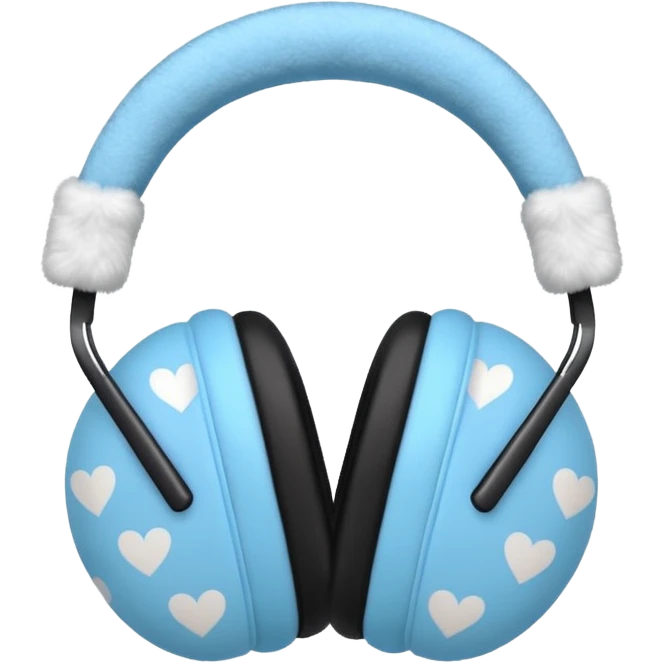 blue heart patterned earmuffs emoji