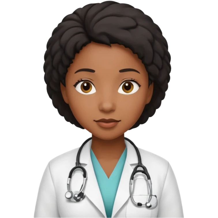 black female physician emoji