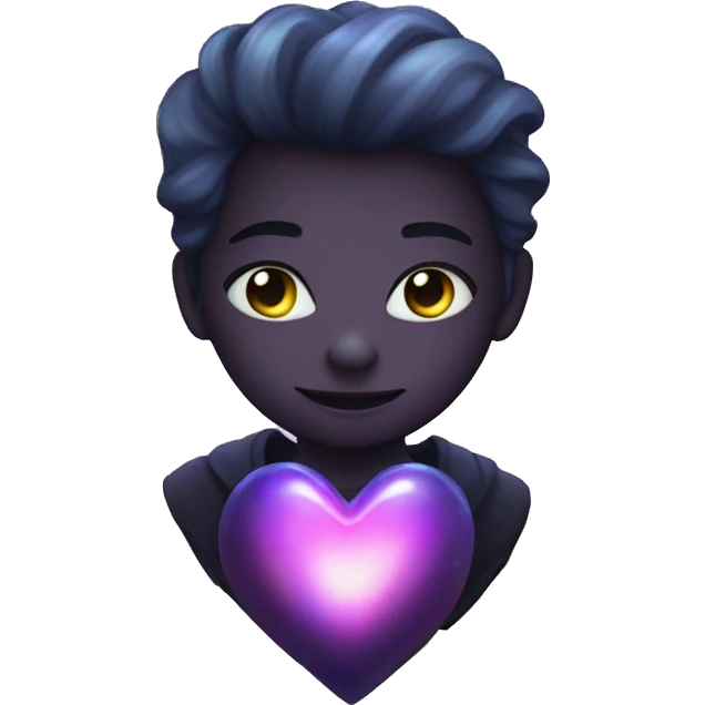Dark iridescent heart glowing emoji