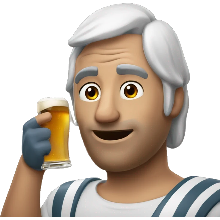 Una ballena tomándose una cerveza emoji