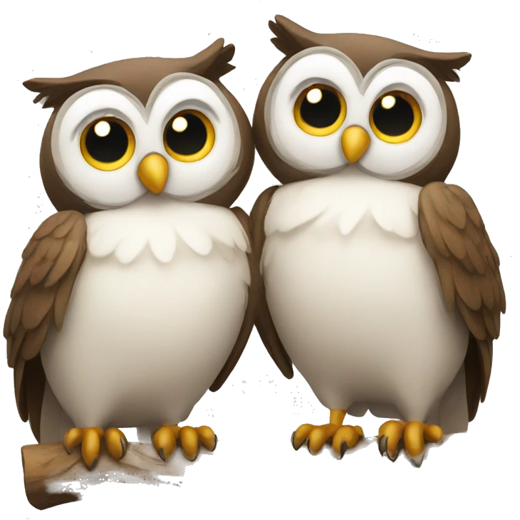 two owls together emoji