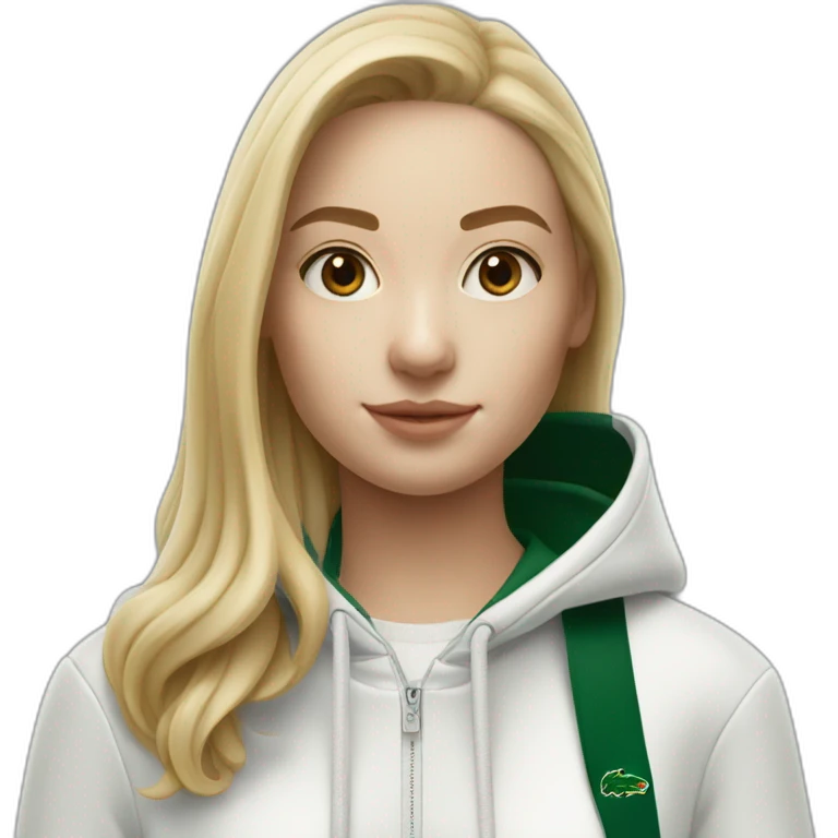Lacoste bag girl with black lacoste hoodie emoji