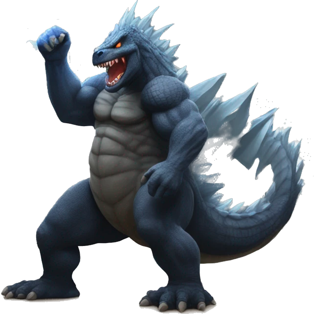 strong Lightning godzilla at gym emoji