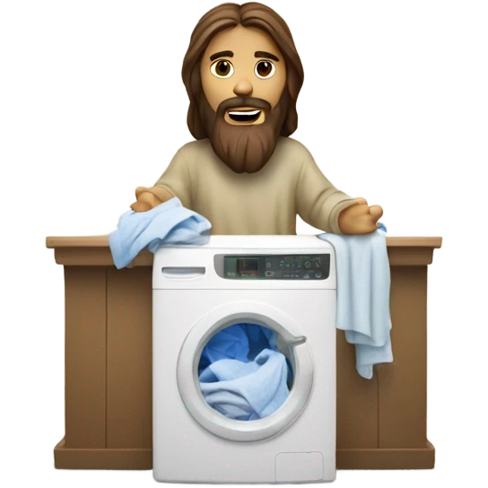 Jesus Christ doing laundry emoji