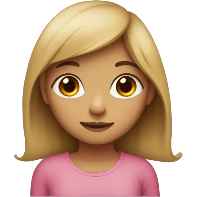 The girl shows the heart emoji
