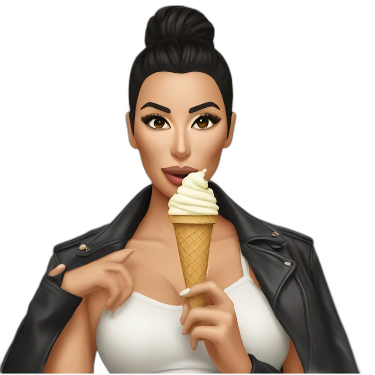 kim kardashian eating ice cream emoji