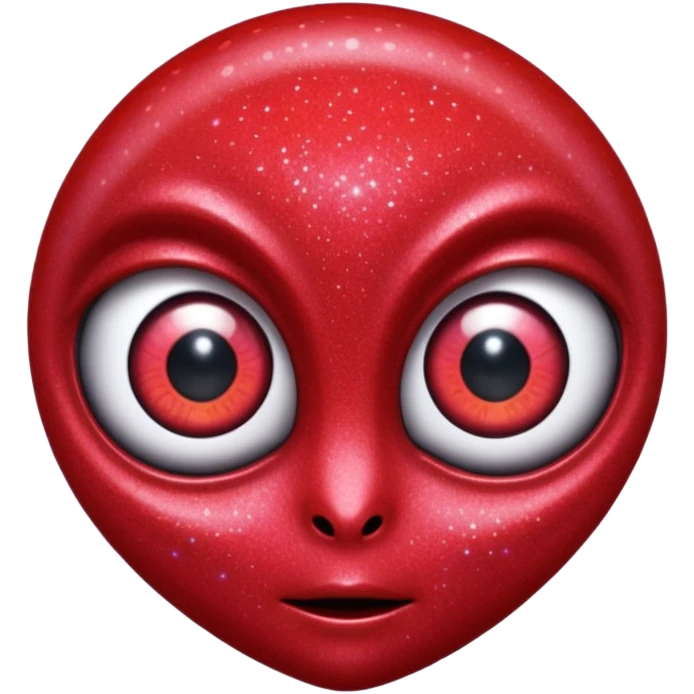 red glitter alien emoji