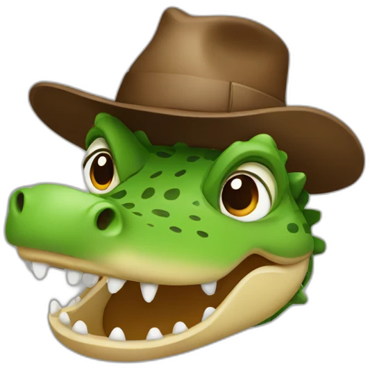 a crocodile with a brown hat emoji