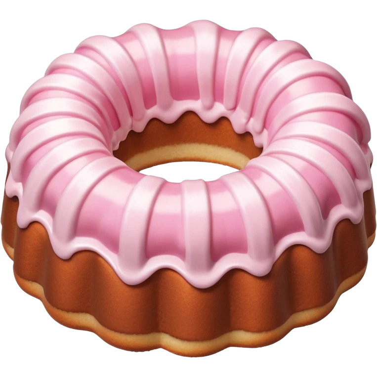 pink Bundt cake with white frosting  emoji