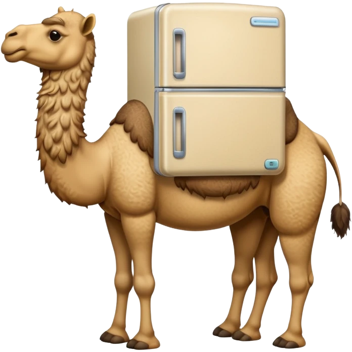 Camello con cuerpo de refrigerador emoji