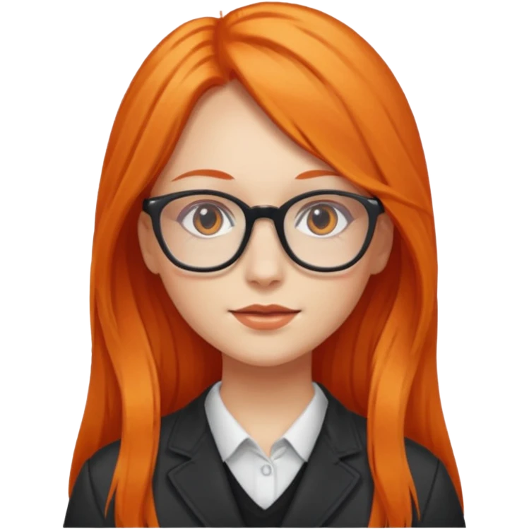 Girl with long orange hair and glasses emoji