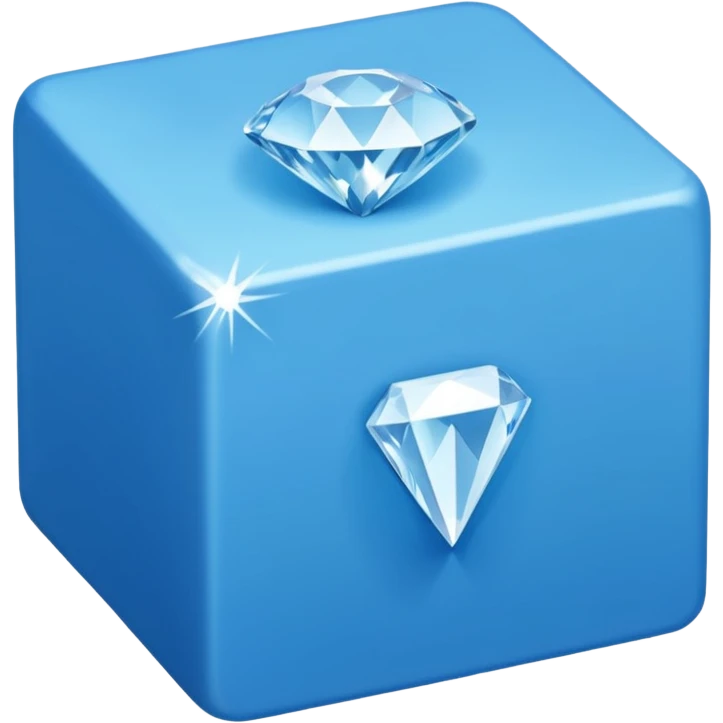 Blue block with a white square diamond in middle  emoji