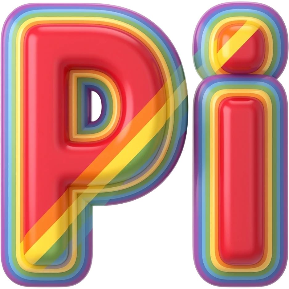 name "Pride" in raspberry red 3D style typography lettering, each color of the rainbow as a border outlined around each letter, isolated, 3d rendering, no emoji icons no emoji faces and must have no human figures emoji
