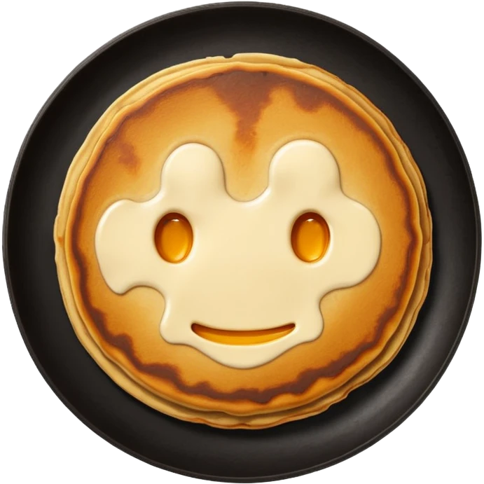 one single burned pancake with no face emoji