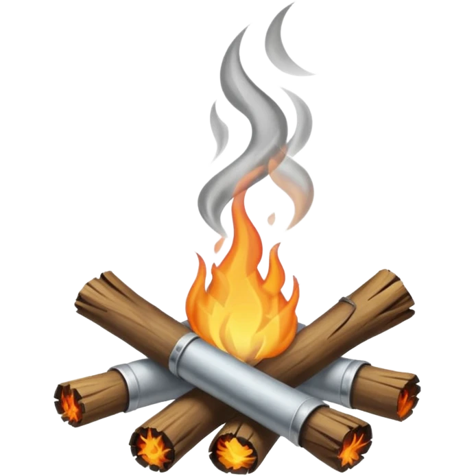 Campfire smoking many smoke emoji