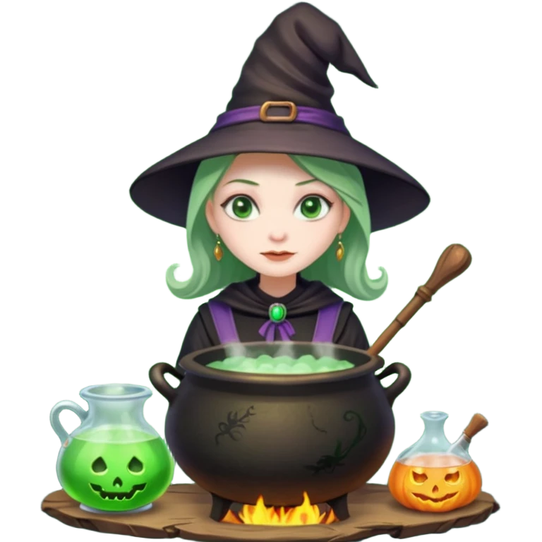 green witch cooking potion emoji