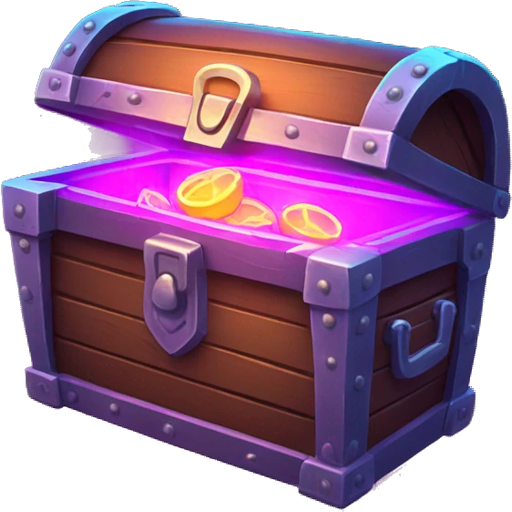 treasure chest glowing neon emoji