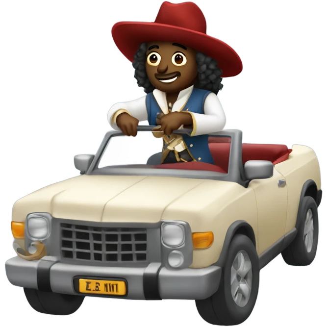 musketeer jamming in convertible emoji