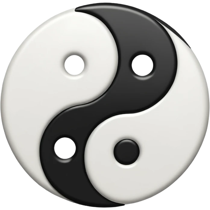 Genera el Jin yang en blanco y negro emoji