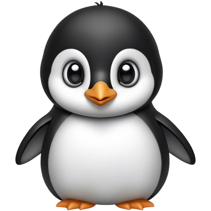 Cinematic Noble Baby Penguin Portrait Emoji, Poised with an air of innocent regality, featuring soft, downy feathers in crisp black and white and wide, soulful eyes, Simplified yet sharp and sophisticated features, highly detailed, glowing with a gentle, dignified polar glow, high shine, intelligent and charming, stylized with an air of cherubic majesty, focused and attentive, soft glowing outline, capturing the essence of a tiny arctic noble that feels as though it could waddle out of the screen with effortless authority! emoji