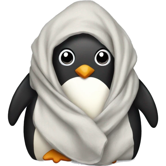 penguin in a blanket emoji