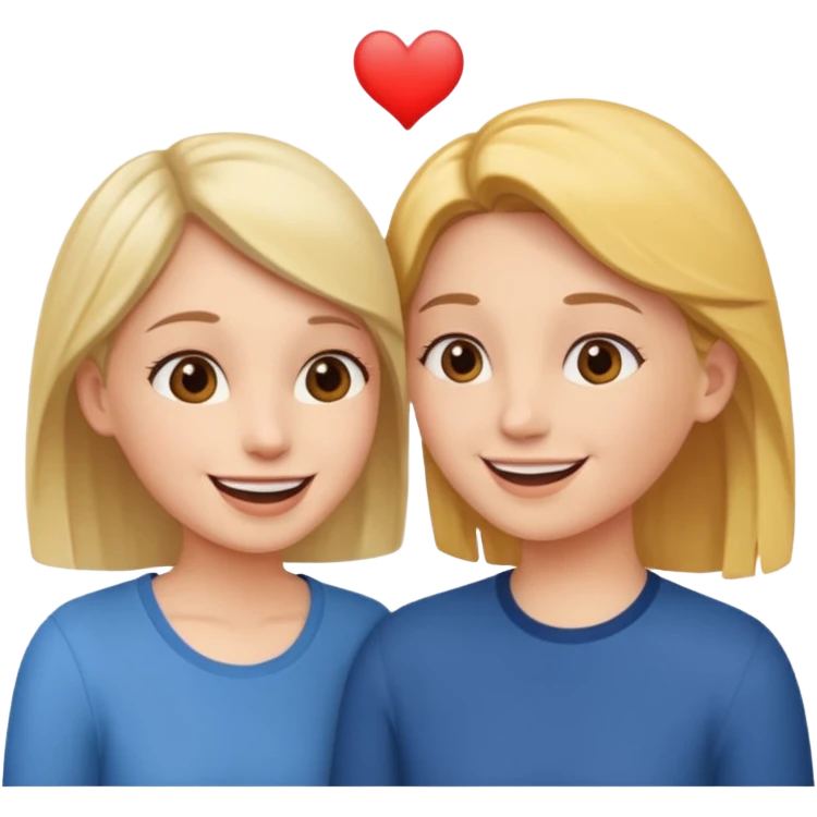 Two friends talking and looking each other emoji