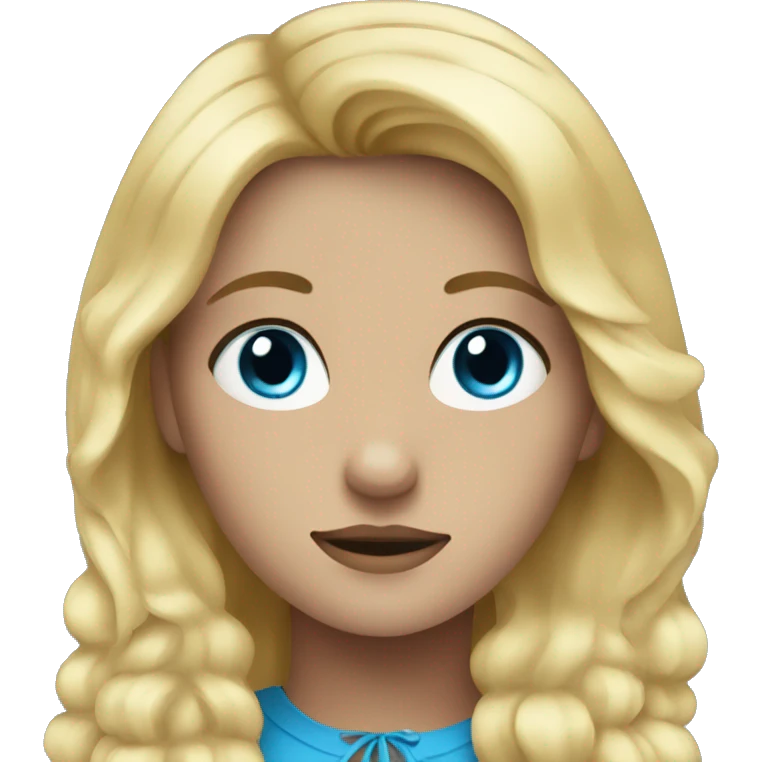 blonde girl with blue eyes and her black horse emoji