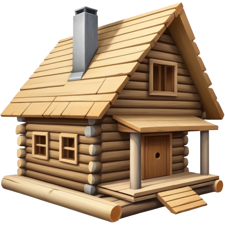 under construction log house emoji