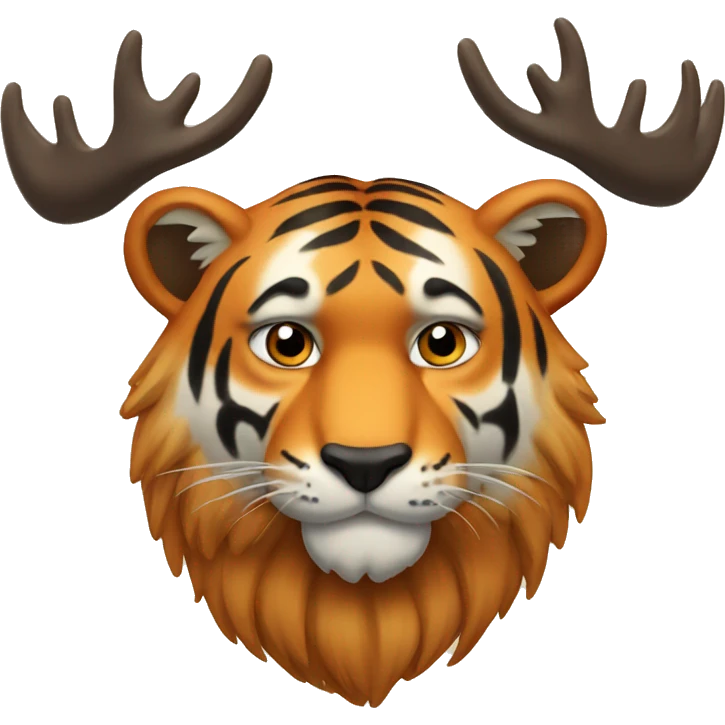Tiger with moose antlers  emoji