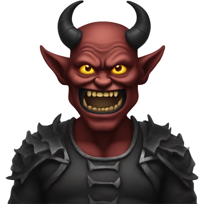 Demon with hand over mouth emoji