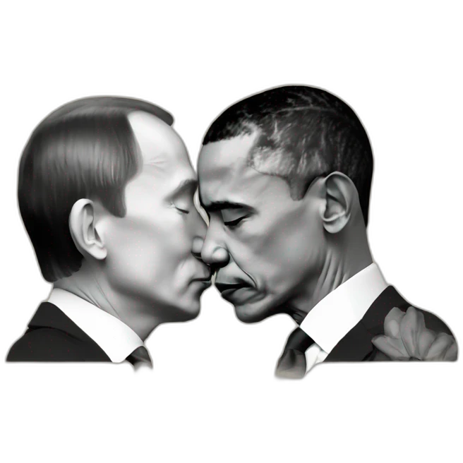 Obama kissing putin emoji