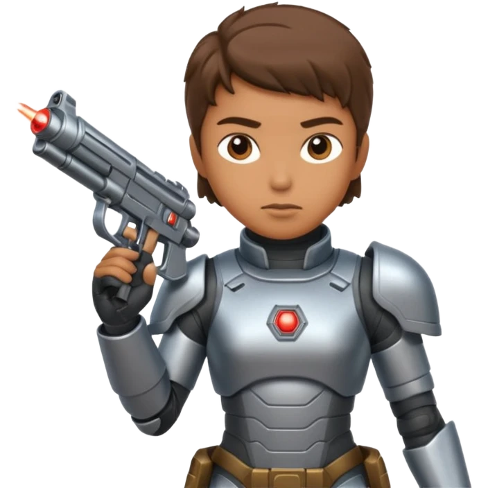 space warrior with gun emoji
