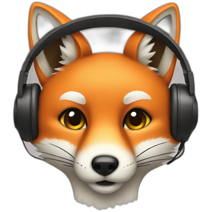 fox with headphones emoji