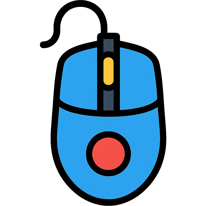 lineal color icon with black outlines of a gaming mouse emoji