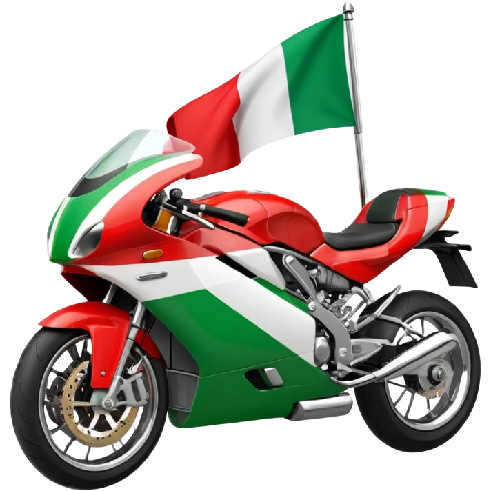 motorbike with italian flag emoji