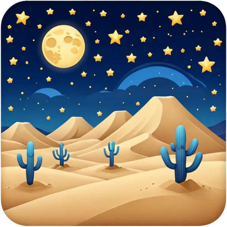Desert with stars at night emoji