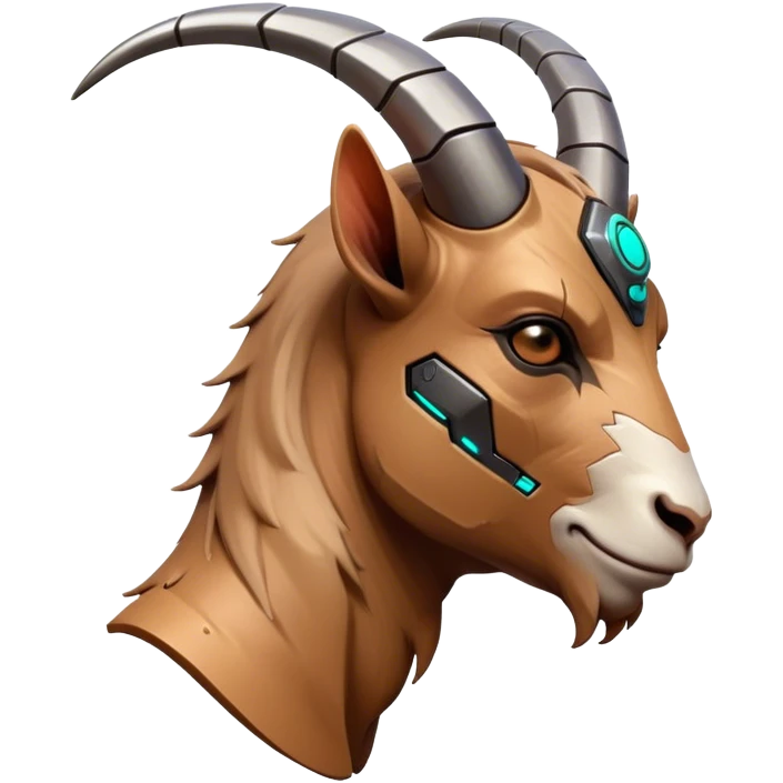 Cyberpunk Goat(Ram) man 2/3 view emoji