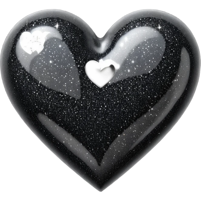 heart with black glitter, hearts emoji