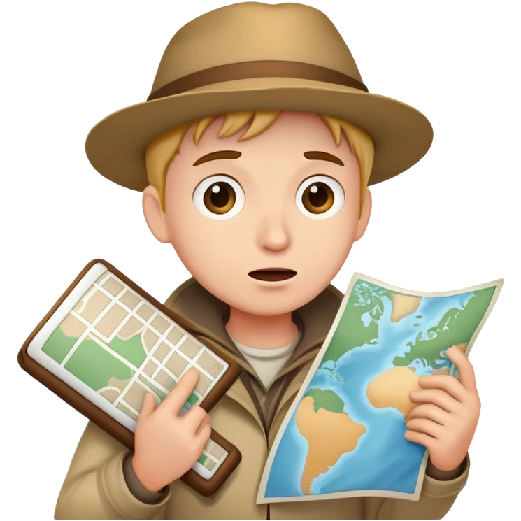 confused wanderer with map emoji