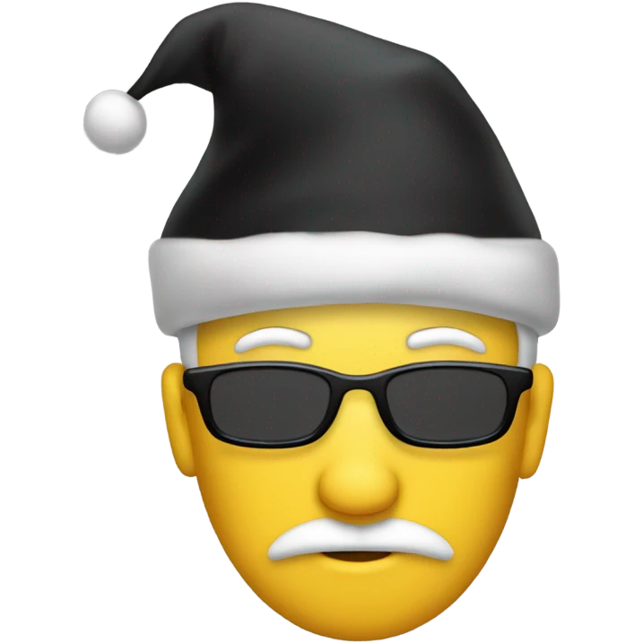 A hat that looks like santa’s hat only black emoji