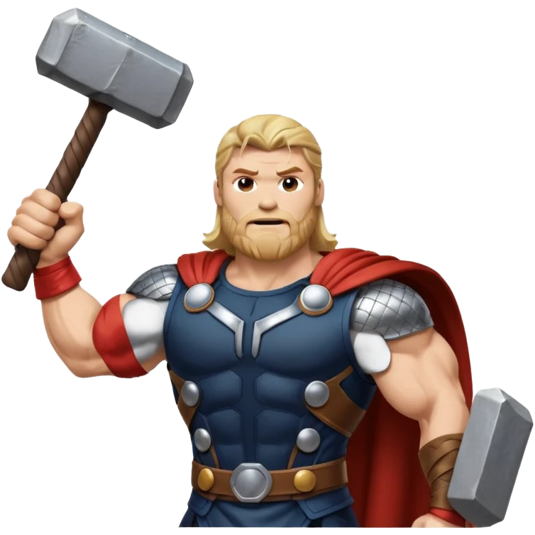 Thor raising up hammer looking proud  emoji
