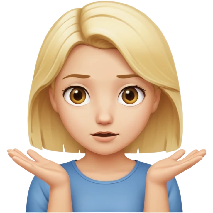 blonde girl shrug emoji