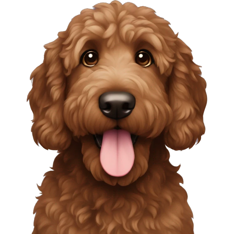 Dark brown Goldendoodle emoji