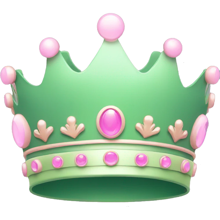 Light green and light pink queen crown  emoji