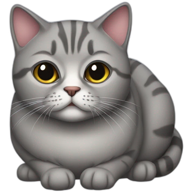 Fat gray exotic cat emoji