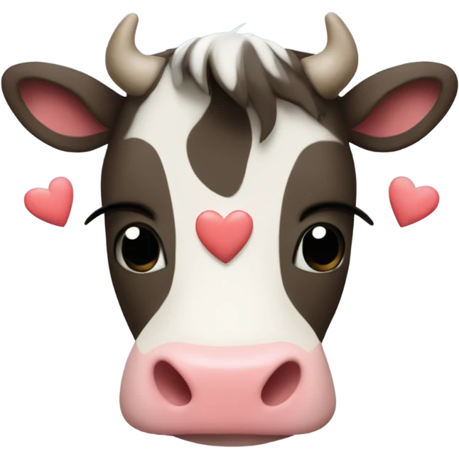 una vaca con corazones  emoji