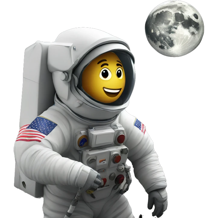 astronaut making a show on the moon emoji