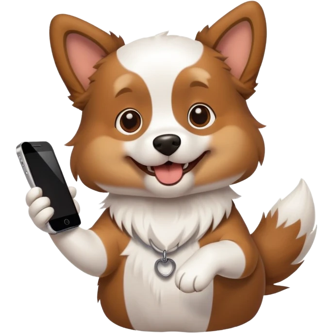 Dog give iPhone  emoji