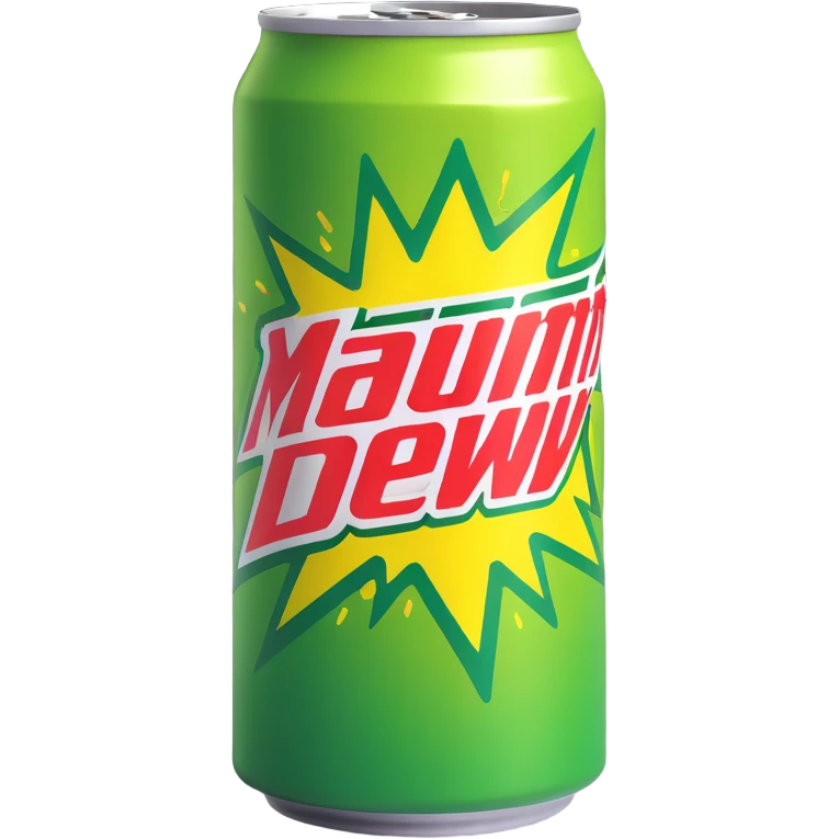 a can of Mountain Dew, vibrant, energetic, green and yellow colors emoji