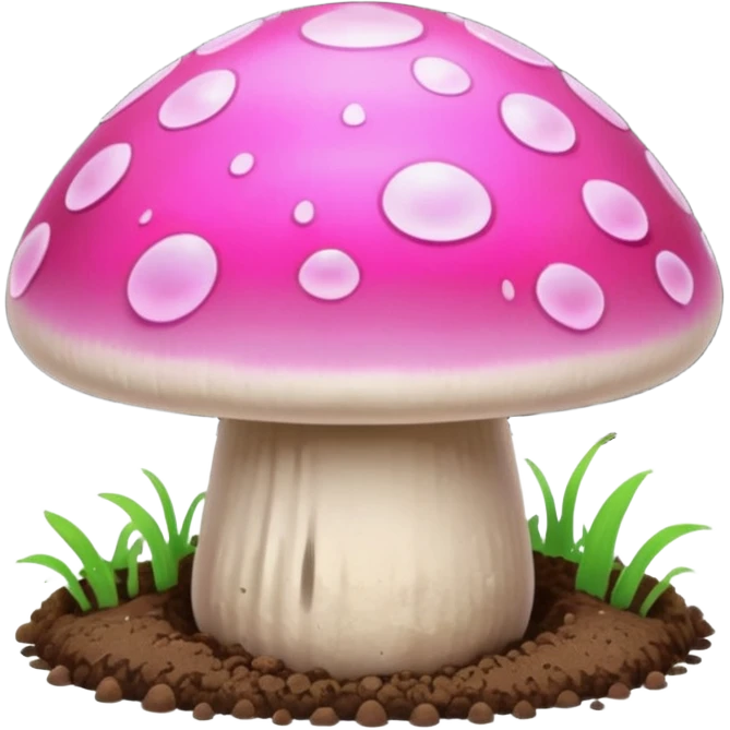 pink glowing magic mushroom with dirt emoji